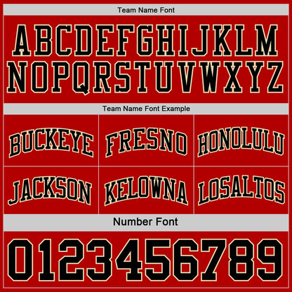 Custom Red Black-Cream Reversible Double Side Sublimation Basketball Set Jersey