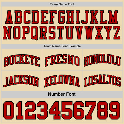 Custom Red Black-Cream Reversible Double Side Sublimation Basketball Set Jersey