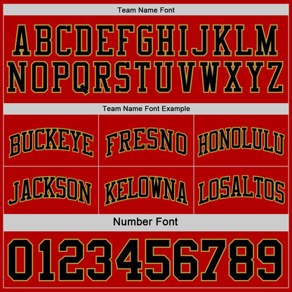 Custom Red Black-Old Gold Reversible Double Side Sublimation Basketball Set Jersey