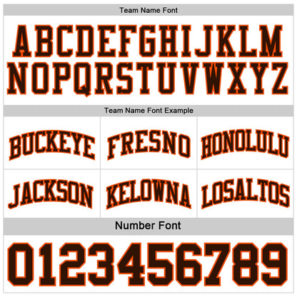 Custom Brown Orange-White Reversible Double Side Sublimation Basketball Set Jersey