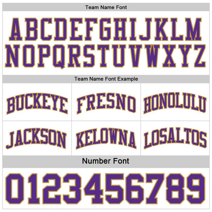 Custom Purple White-Old Gold Reversible Double Side Sublimation Basketball Set Jersey