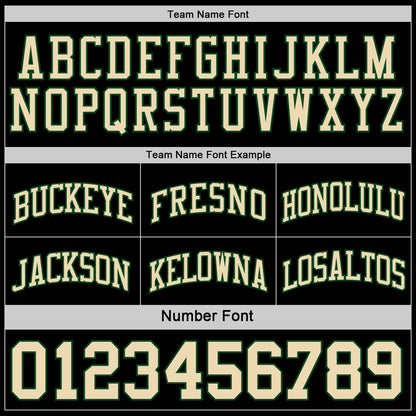 Custom Reversible Black Cream-Green Double Side Sublimation Basketball Set Jersey