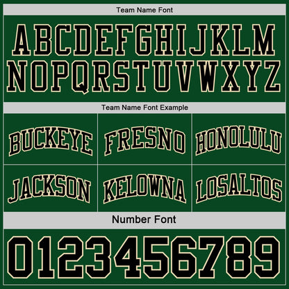 Custom Reversible Black Cream-Green Double Side Sublimation Basketball Set Jersey