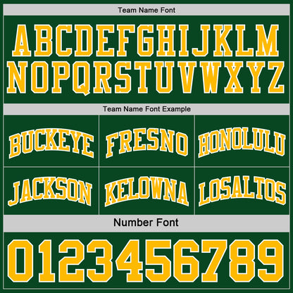 Custom Reversible Green Gold-White Double Side Sublimation Basketball Set Jersey