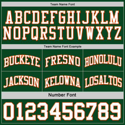 Custom Reversible Green White-Orange Double Side Sublimation Basketball Set Jersey
