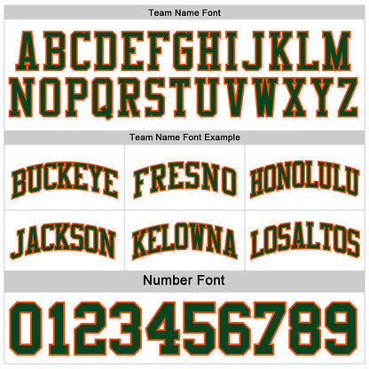 Custom Reversible Green Orange-White Double Side Sublimation Basketball Set Jersey