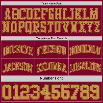 Custom Reversible Maroon Old Gold Double Side Sublimation Basketball Set Jersey