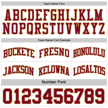 Custom Reversible Maroon Old Gold Double Side Sublimation Basketball Set Jersey