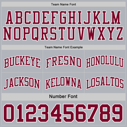 Custom Reversible Maroon Gray-White Double Side Sublimation Basketball Set Jersey