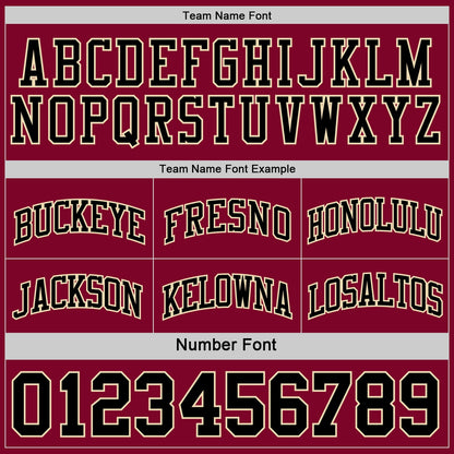 Custom Reversible Maroon Black-Cream Double Side Sublimation Basketball Set Jersey