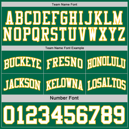 Custom Reversible Kelly Green White-Gold Double Side Sublimation Basketball Set Jersey