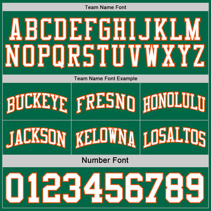 Custom Reversible Kelly Green White-Orange Double Side Sublimation Basketball Set Jersey