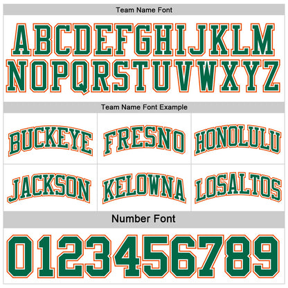 Custom Reversible Kelly Green White-Orange Double Side Sublimation Basketball Set Jersey