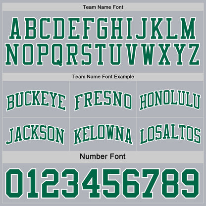 Custom Reversible Kelly Green White-Gray Double Side Sublimation Basketball Set Jersey