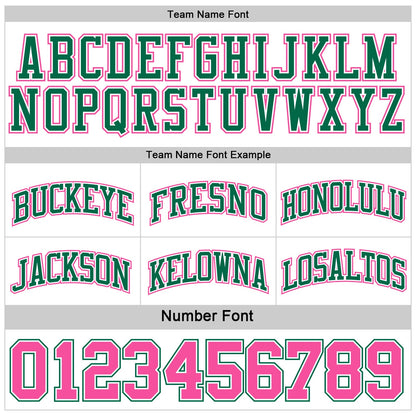 Custom Reversible Kelly Green White-Pink Double Side Sublimation Basketball Set Jersey