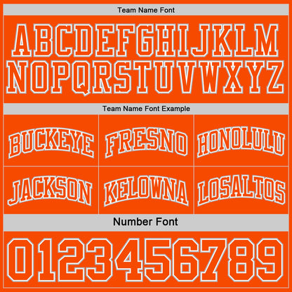 Custom Reversible Orange White-Gray Double Side Sublimation Basketball Set Jersey