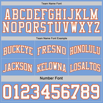 Custom Reversible Orange White-Light Blue Double Side Sublimation Basketball Set Jersey