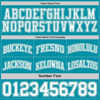 Custom Reversible Teal White Double Side Sublimation Basketball Set Jersey