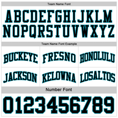 Custom Reversible Teal White-Black Double Side Sublimation Basketball Set Jersey