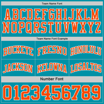 Custom Reversible Teal Orange-White Double Side Sublimation Basketball Set Jersey