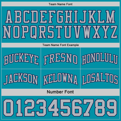 Custom Reversible Teal Gray-Navy Double Side Sublimation Basketball Set Jersey