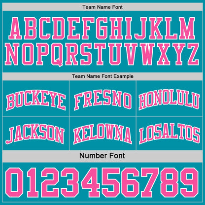 Custom Reversible Teal Pink-White Double Side Sublimation Basketball Set Jersey