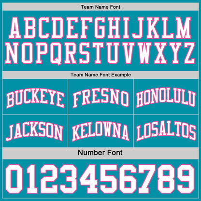 Custom Reversible Teal White-Pink Double Side Sublimation Basketball Set Jersey