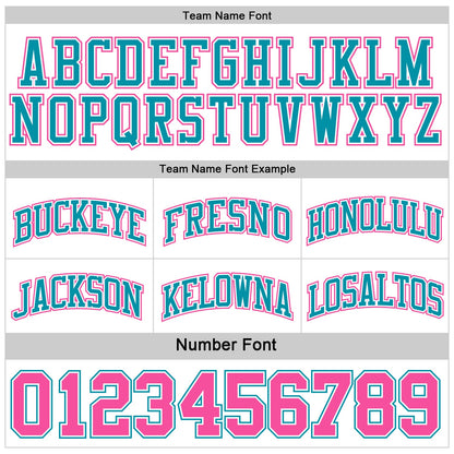 Custom Reversible Teal White-Pink Double Side Sublimation Basketball Set Jersey