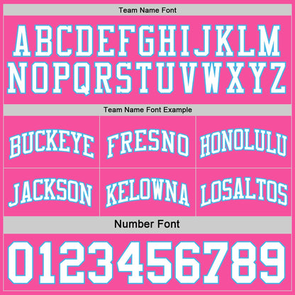 Custom Reversible Pink White-Sky Blue Double Side Sublimation Basketball Set Jersey