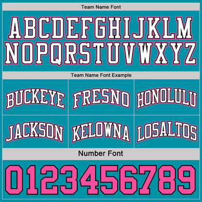 Custom Reversible Pink Black-Teal Double Side Sublimation Basketball Set Jersey