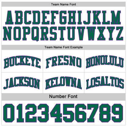 Custom Reversible Kelly Green White-Purple Double Side Sublimation Basketball Set Jersey