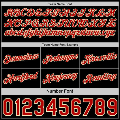 Custom Reversible Black Red-Cream Double Side Star Sublimation Basketball Set Jersey