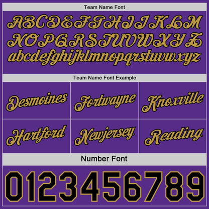 Custom Reversible Black Purple-Old Gold Double Side Star Sublimation Basketball Set Jersey