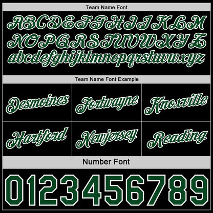 Custom Reversible Black Green-White Double Side Star Sublimation Basketball Set Jersey