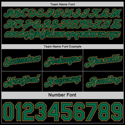Custom Reversible Black Kelly Green-Old Gold Double Side Star Sublimation Basketball Set Jersey