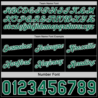Custom Reversible Black Kelly Green-White Double Side Star Sublimation Basketball Set Jersey