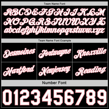 Custom Reversible Black White-Medium Pink Double Side Star Sublimation Basketball Set Jersey