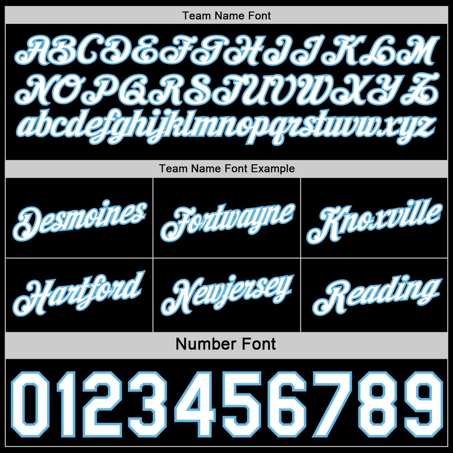 Custom Reversible Black White-Sky Blue Double Side Star Sublimation Basketball Set Jersey