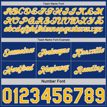 Custom Reversible Royal Gold-White Double Side Star Sublimation Basketball Set Jersey