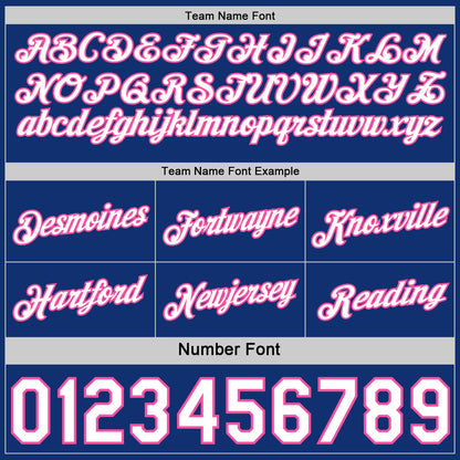 Custom Reversible Royal White-Pink Double Side Star Sublimation Basketball Set Jersey