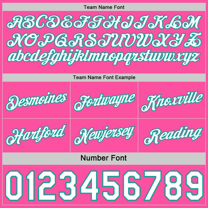 Custom Reversible Pink White-Aqua Double Side Star Sublimation Basketball Set Jersey