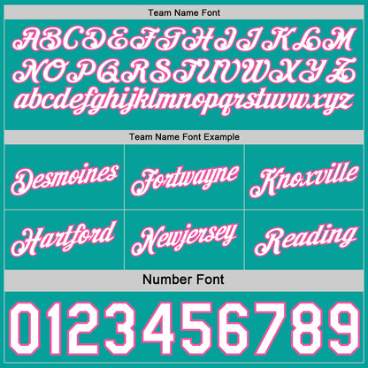 Custom Reversible Pink White-Aqua Double Side Star Sublimation Basketball Set Jersey
