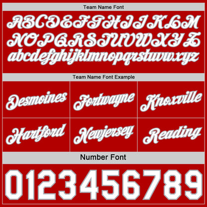 Custom Reversible Red White-Gray Double Side Star Sublimation Basketball Set Jersey
