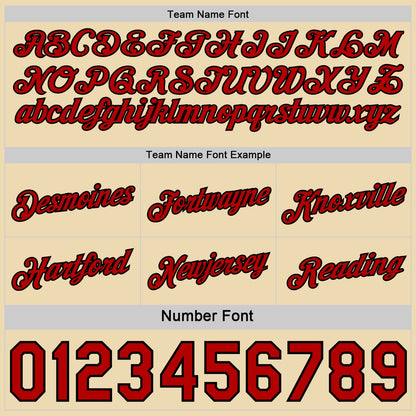Custom Reversible Red Black-Cream Double Side Star Sublimation Basketball Set Jersey