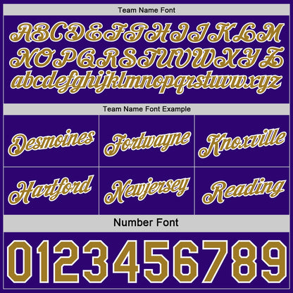 Custom Reversible Purple Old Gold-White Double Side Star Sublimation Basketball Set Jersey