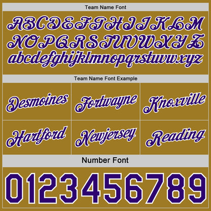 Custom Reversible Purple Old Gold-White Double Side Star Sublimation Basketball Set Jersey