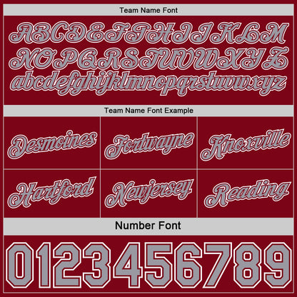 Custom Reversible Crimson Gray-White Double Side Star Sublimation Basketball Set Jersey