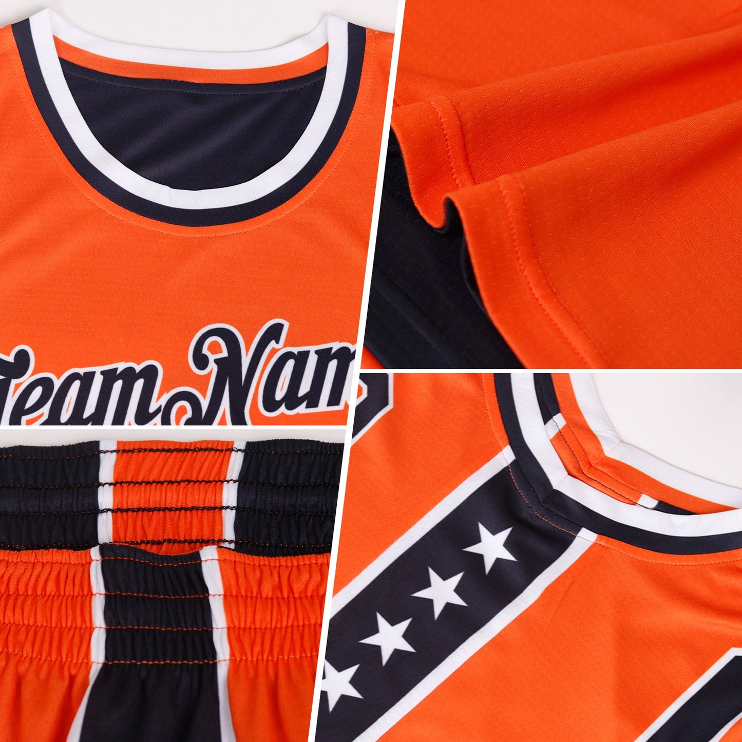 Custom Reversible Crimson Navy-White Double Side Star Sublimation Basketball Set Jersey