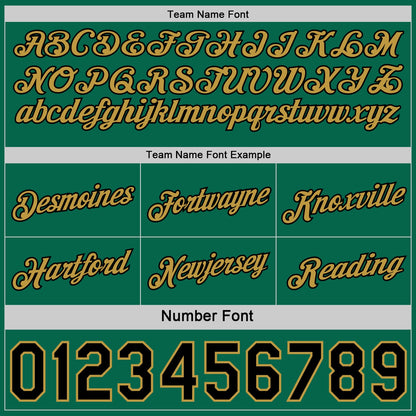 Custom Reversible Kelly Green Black-Old Gold Double Side Star Sublimation Basketball Set Jersey