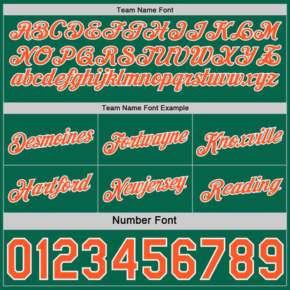 Custom Reversible Kelly Green Orange-White Double Side Star Sublimation Basketball Set Jersey